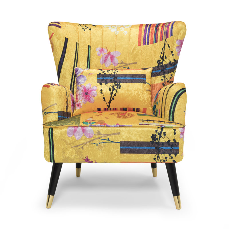 Yair Upholstered Accent Chair, Gold