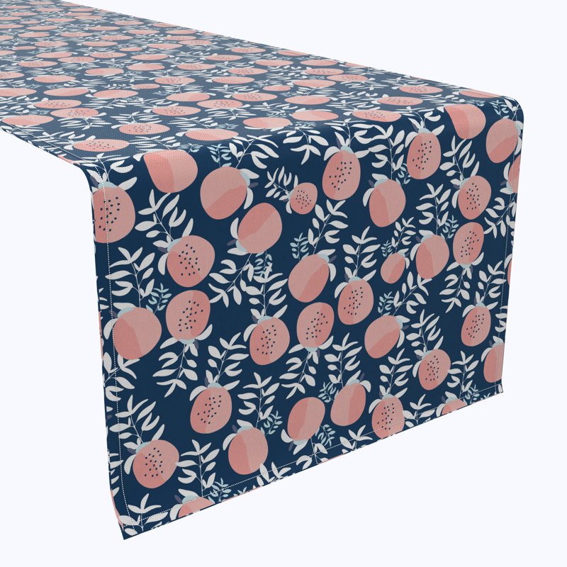 Table Runner, 100% Cotton, 16X108", Peaches Design, 90" L x 16" W