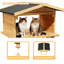 Plate-forme surélevée stable pour chat, station d'alimentation pour chat sauvage imperméable, naturel