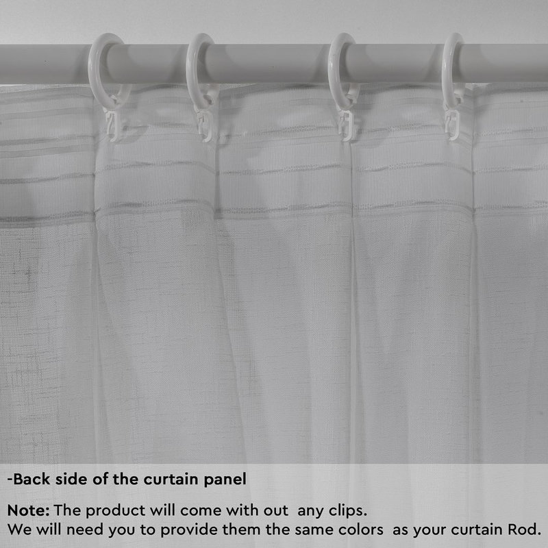 Pinch Pleated Extra Long & Extra Wide Faux Linen Semi Sheer Single Panel, Light Gray, 75" W x 204" L