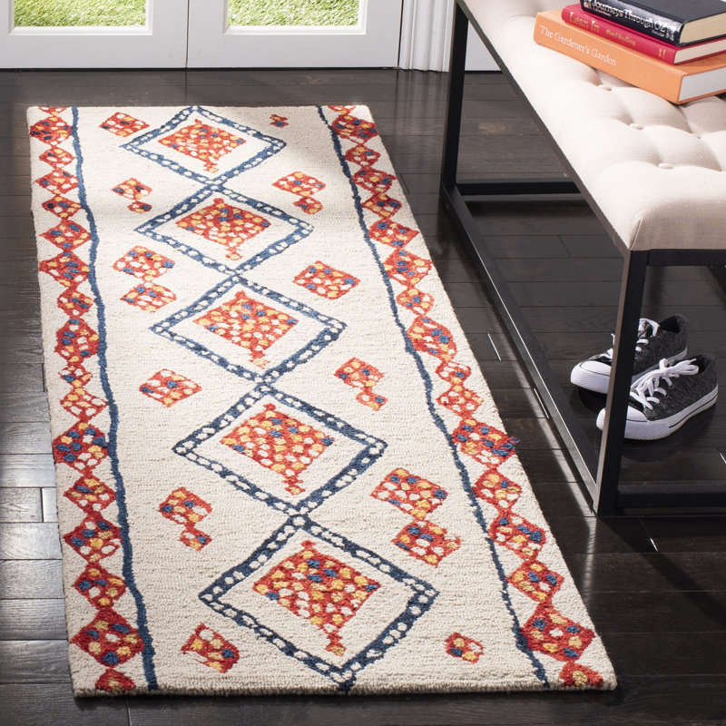 Yeager Hand Tufted Wool Geometric Rug, Runner 2'3" x 7'