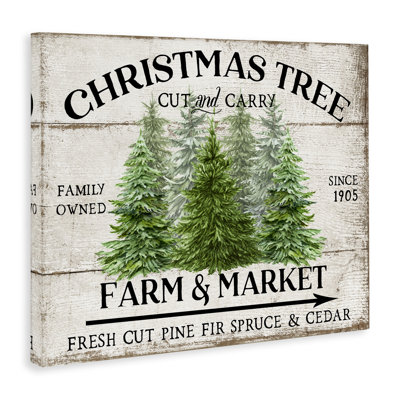 Farm & Market Christmas Canvas Wall Art by Creatif Belle