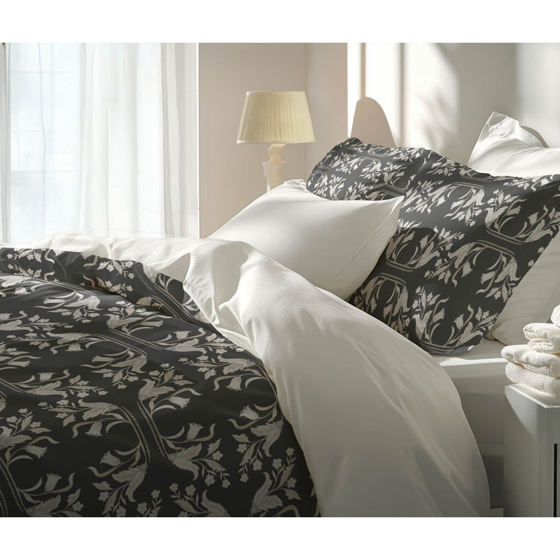 Ensemble d'édredon léger Mira, Gris anthracite, Édredon grand + 2 taies d'oreiller standard