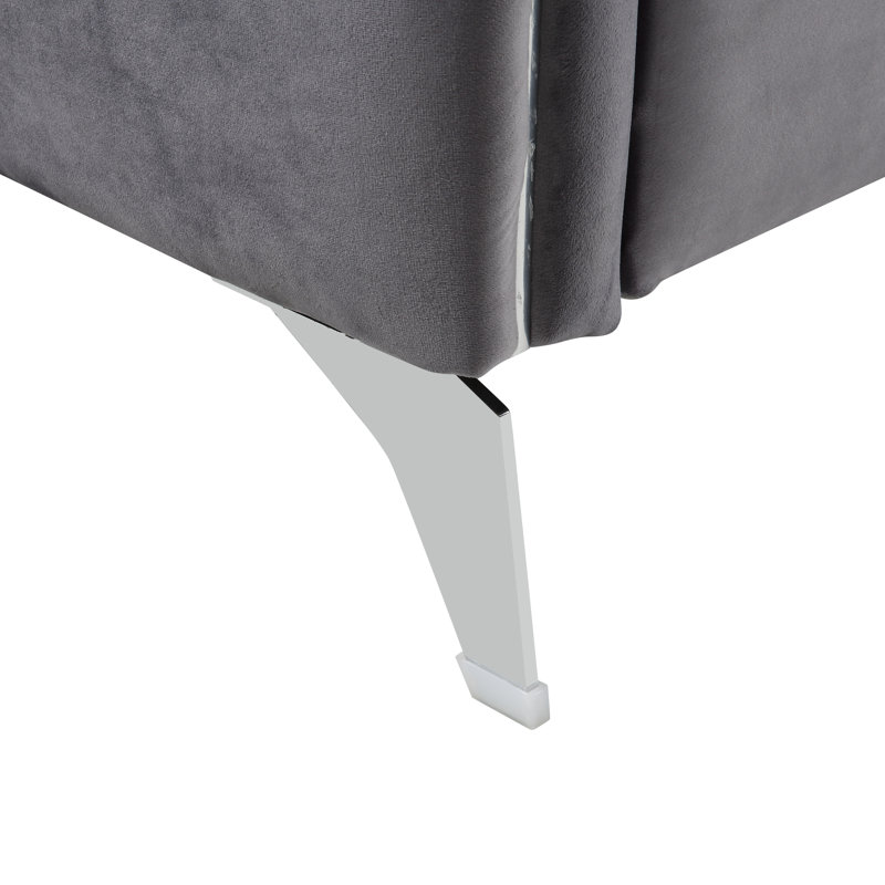 Accokeek Velvet Armchair, Gray Velvet