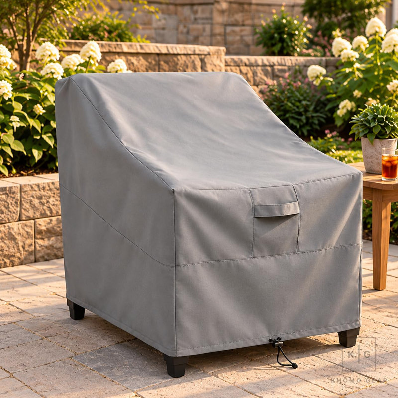 Housse pour canapé de patio large Goodman - PVC résistant à l'eau et aux intempéries, gris
