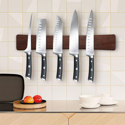 Magnetic Knife Strips, Magnetic Knife Holder For Wall 16 Inch, Acacia Wood Knife Magnetic Strip Use As Knife Bar, Knife Holder For Kitchen Utensil Organizer