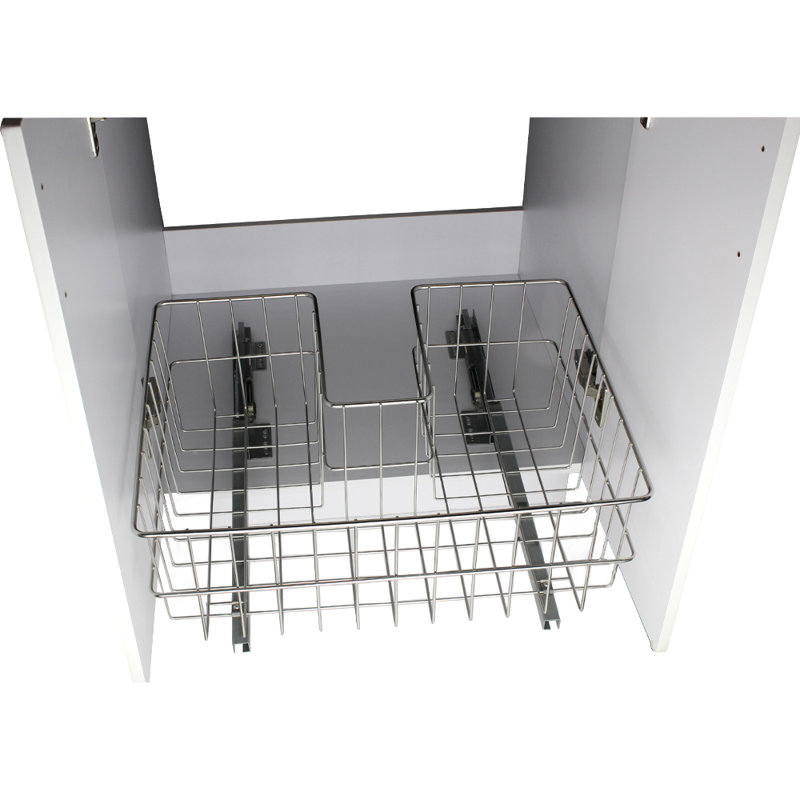 23.6'' White Freestanding Laundry Sink with Stainless Steel Faucet