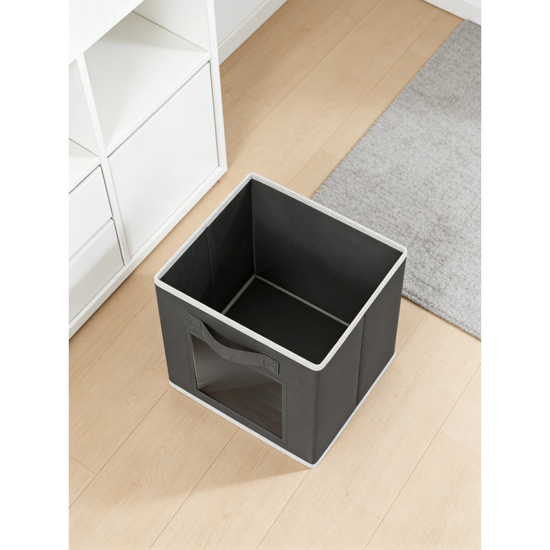 Foldable Storage Cubes With Clear Window And Handles - Fabric Organizer Bins For Closet, Shelf, And Home Organization - Set Of 16 Storage Containers