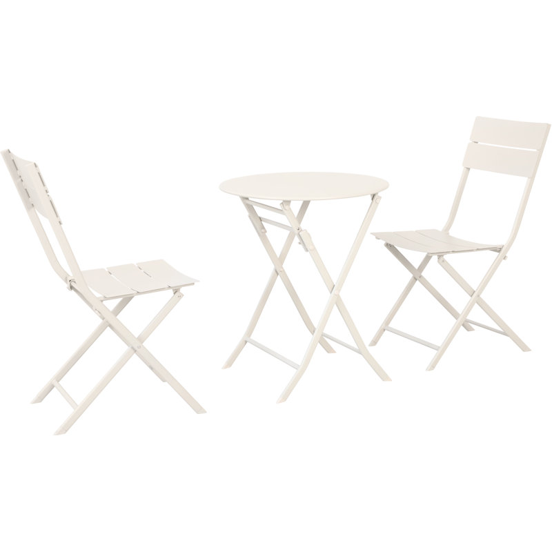 2 - Person Patio Dining Set with Round Table, Putty Beige