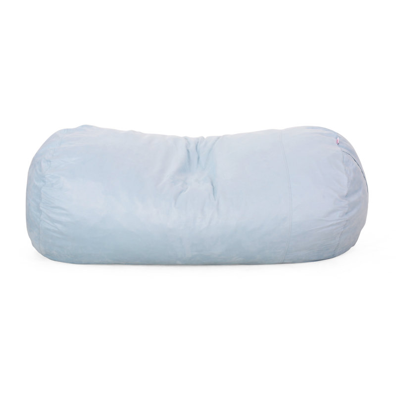 Aruba 8 Foot Microfiber Cylindrical Bean, 34" H x 84" W x 48" D, Seafoam Microfiber