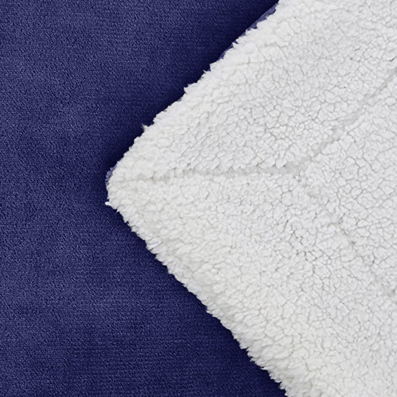 Couverture épaisse réversible en molleton Sherpa, Simple (60 po x 80 po), Marine