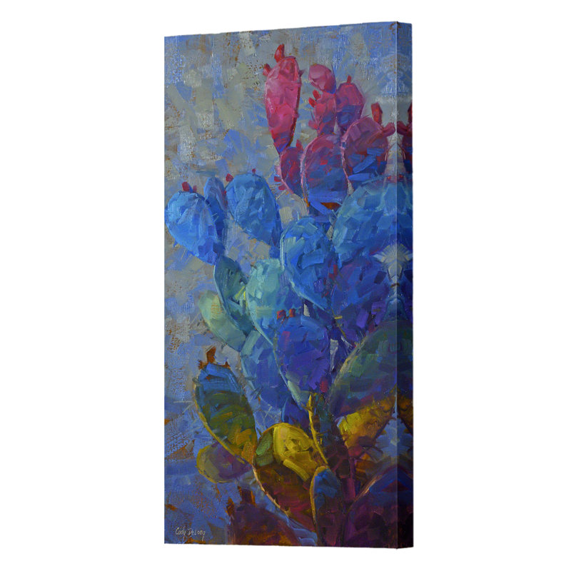 Cactusphere, reproduction d'art sur toile tendue, H 30 po x l 15 po