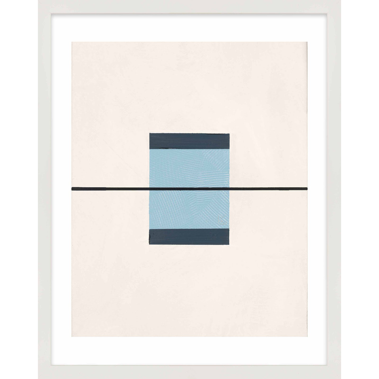 Black And Blue 1 by Robert Kamnatnik, 20" H x 16" W x 1.25" D, White