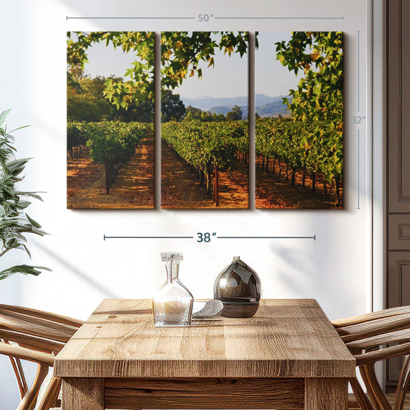 «Napa Vineyard Sunset» sur toile, H 32 po x l 50 po x P 1,25 po