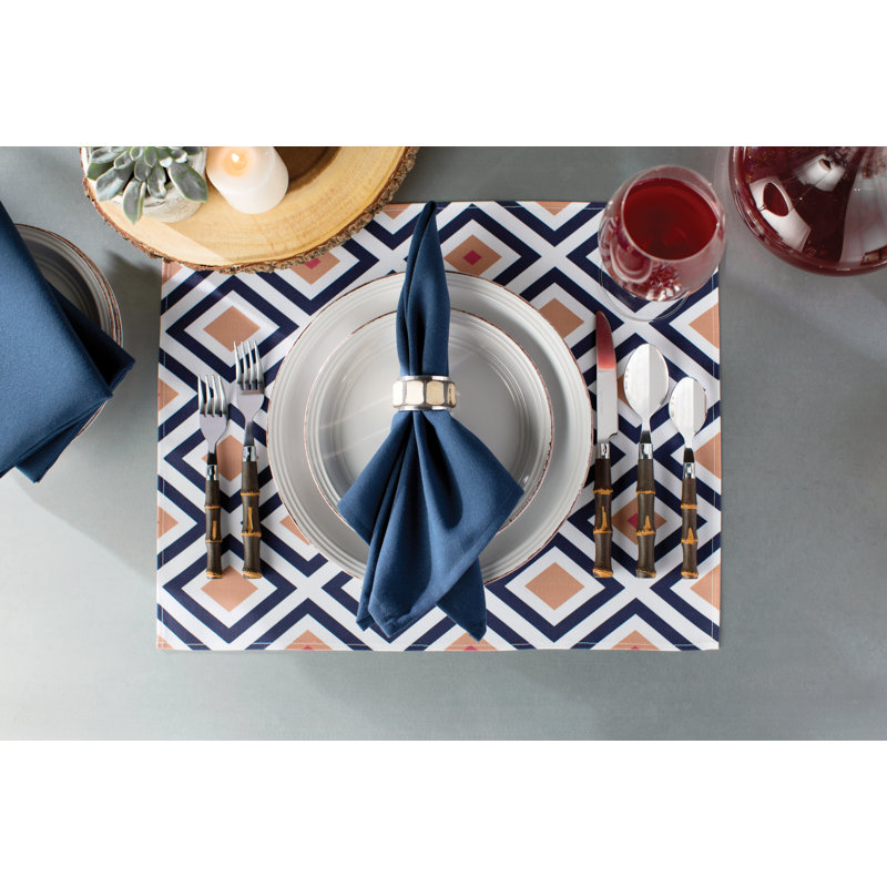 Evansville Polyester Square Napkin, Navy Blue