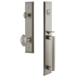 Fifth avenue Handleset with Single Cylinder Deadbolt and Grande Victorian Door Knob and Fifth avenue Rosette