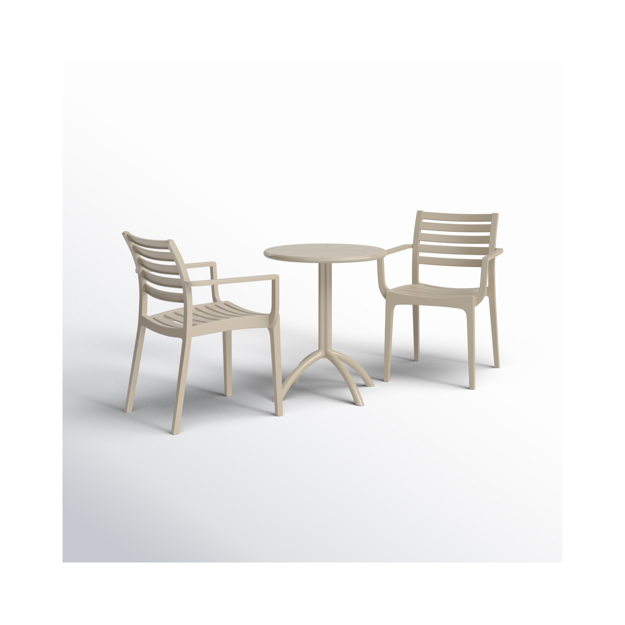 Seneca 2 - Person 23.6" Round Bistro Set, Taupe