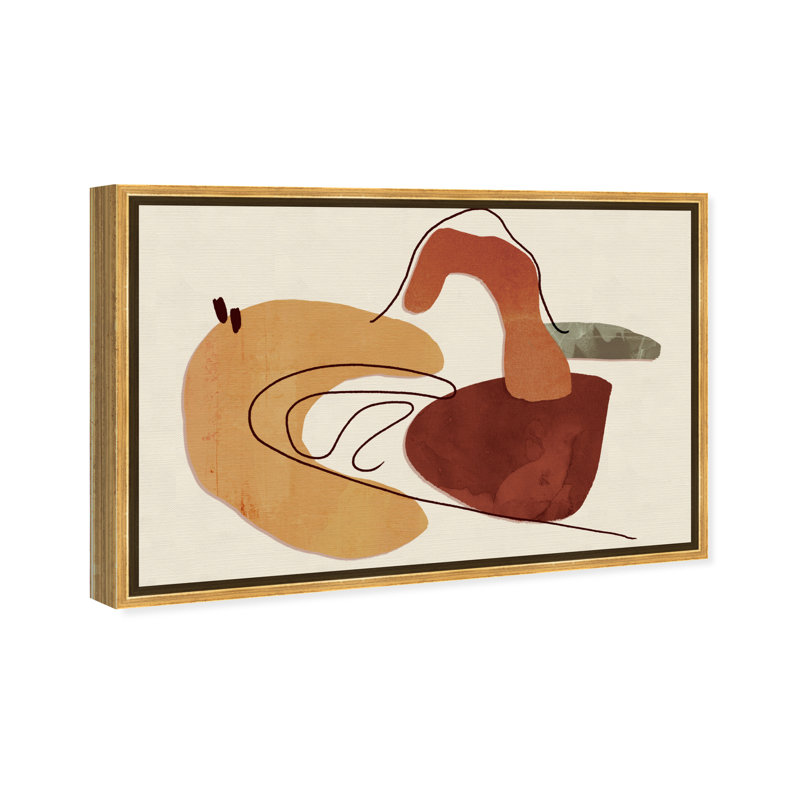 Abstrait désert délicat, blanc moderne et contemporain - impression, H 16 po x l 24 po x 1,5 po, Encadrement doré