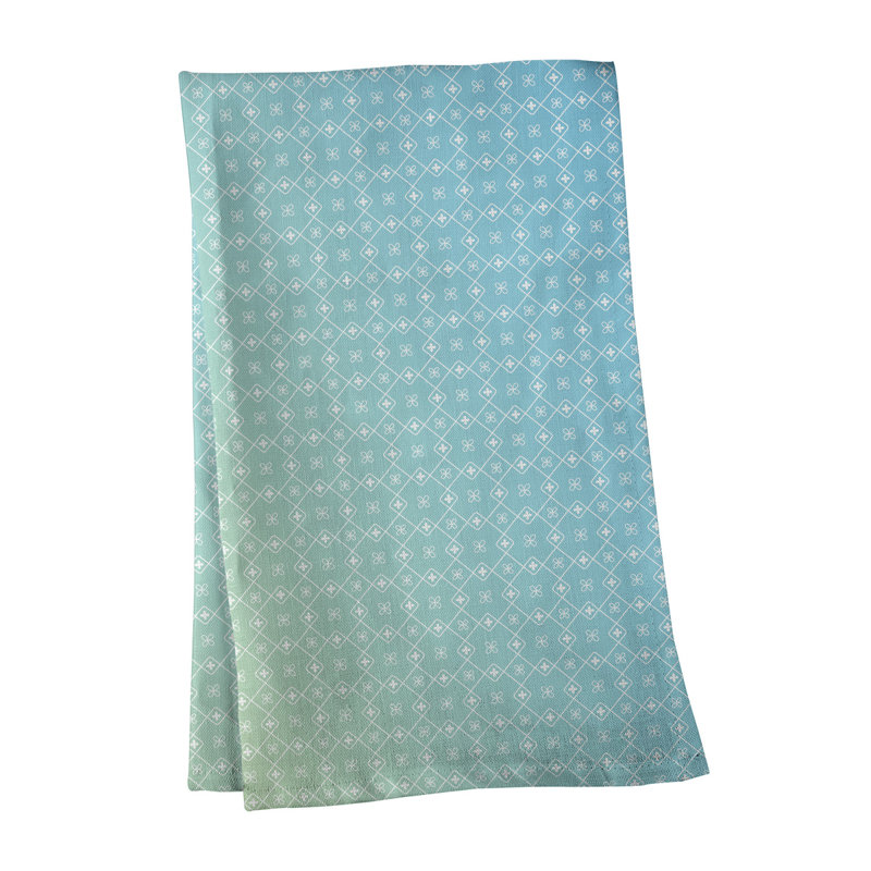 Serviette à thé à motif napperon, Sergé de coton, Turquoise