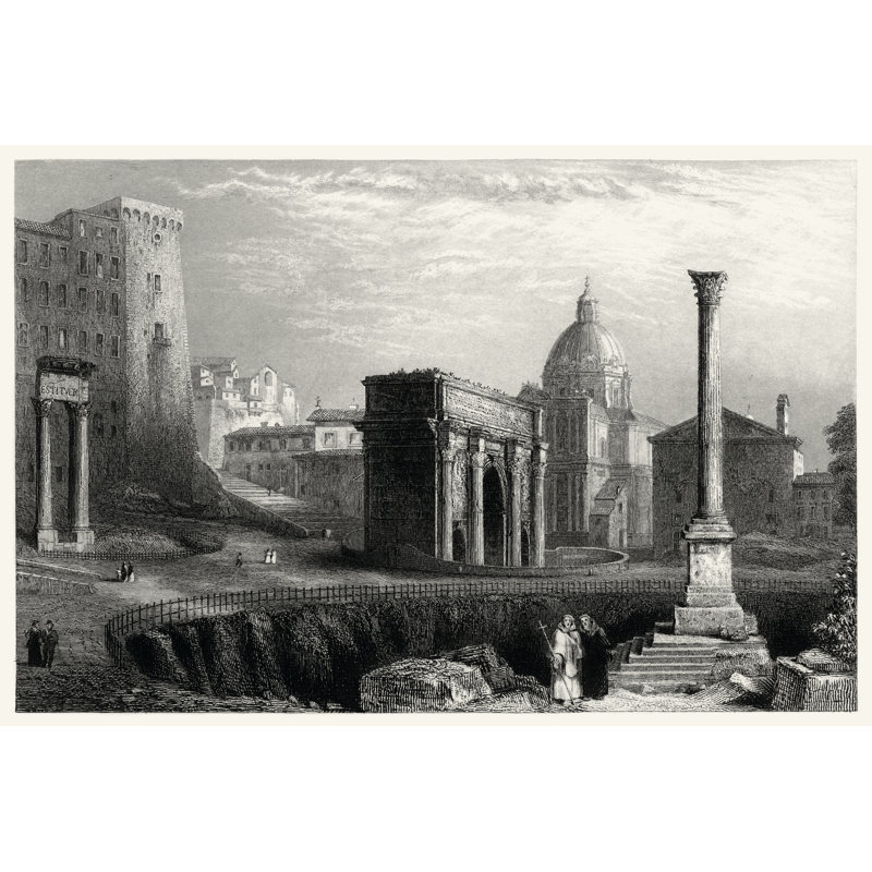 Antique View of Rome - Painting, 61 cm H x 91 cm W, Wrapped Canvas