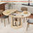 44‘’ Extendable Dining Table for 4-8 People, Round Dining Table with Scratch-Resistant MDF, Modern Kitchen Table with Noiseless Sliding & Storage, Dining Room Table, Natural-1948416562