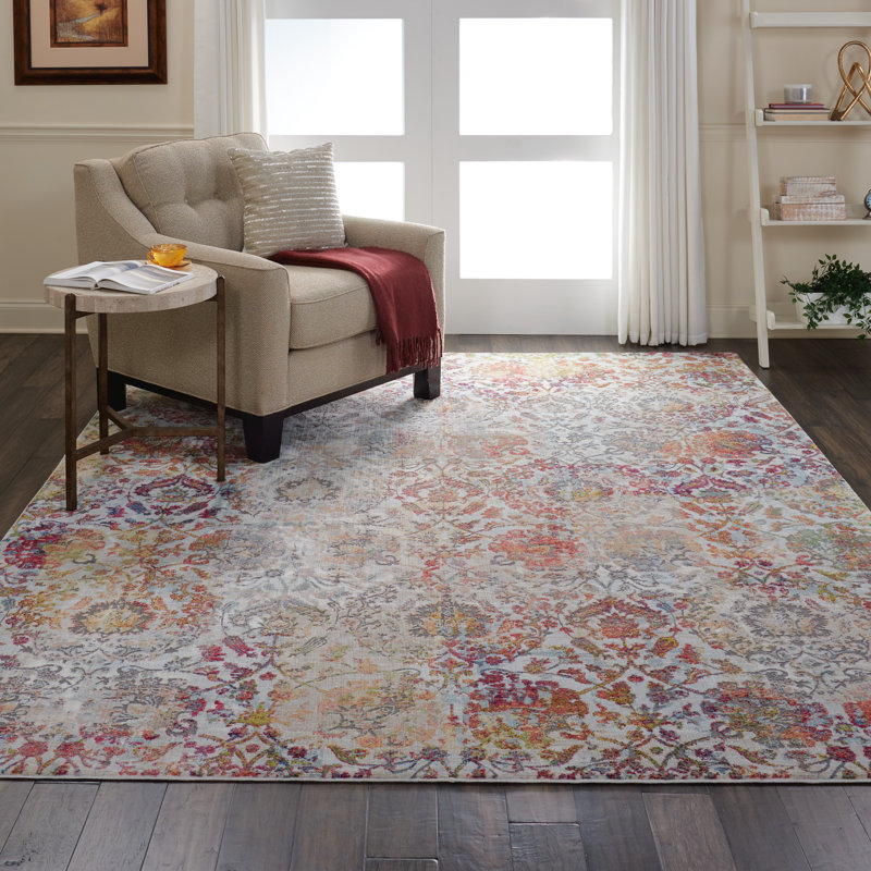 Tapis ivoire contemporain moderne Raymond, Rectangle 8 pi 10 po x 11 pi 10 po