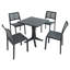 Ponente Patio Table with 4 Chairs Garden Set