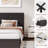 Twin Size Upholstered Bed Frame,Platform Bed with Headboard, No Box Spring Needed, Heavy Duty 900 Lbs Capacity, Noise Free Easy Assembly, Black-2058044953-2058045413