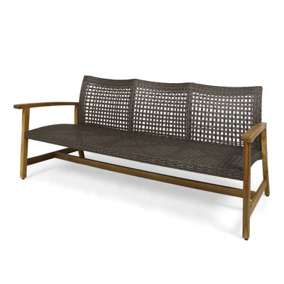 Iron Accented Patio - Wood And 3 Seater Comfortable Seating With Seat