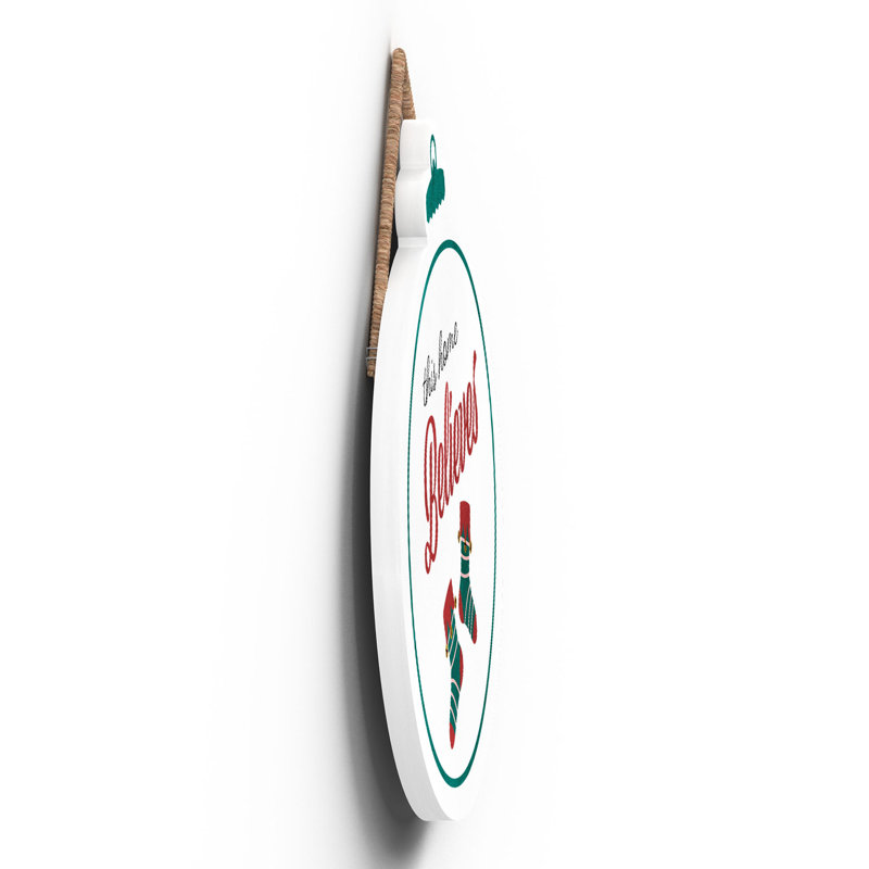 Xmas This Home Believes Wooden Bauble Plaque