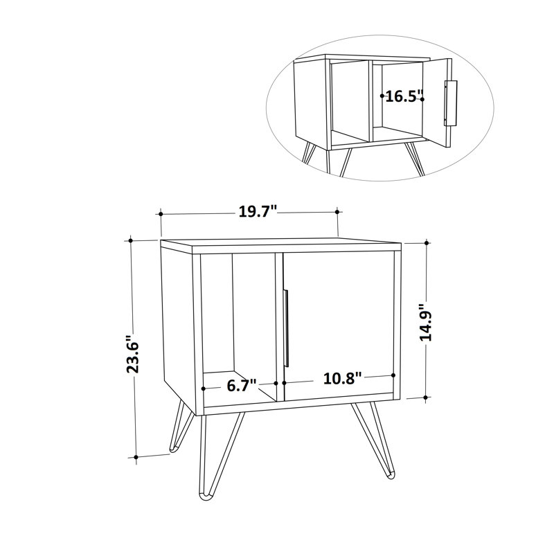 Chantele 19.7'' W Nightstand, Dark Oak