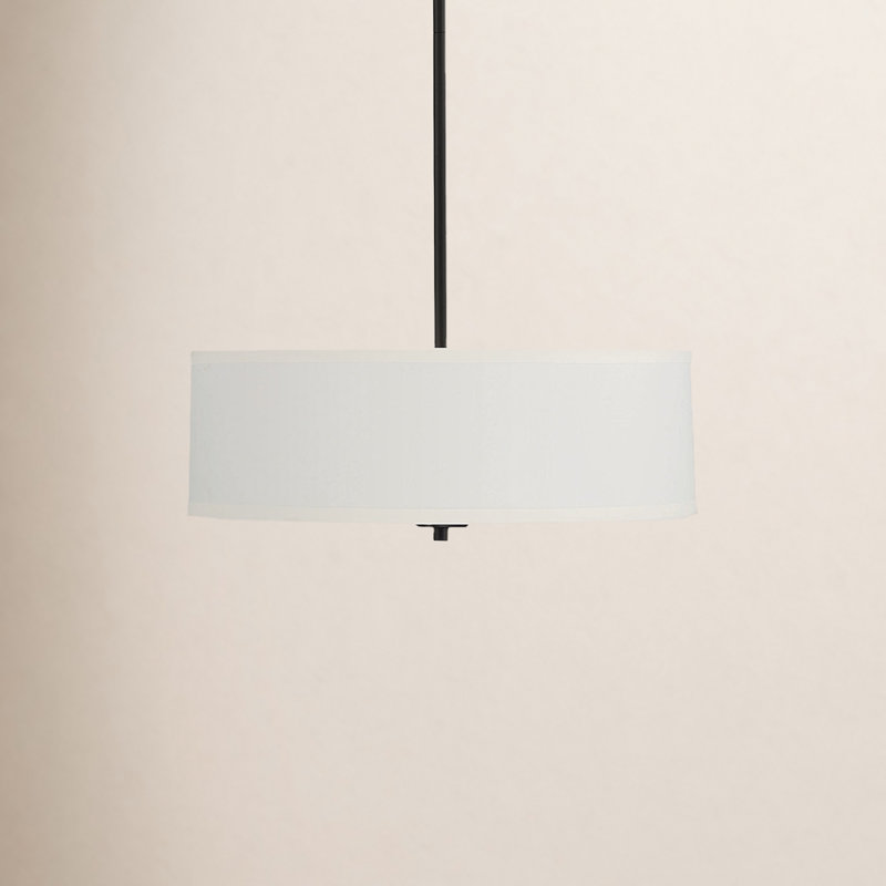 Reed 3 - Light Single Drum Pendant in Matte Black, Matte Black