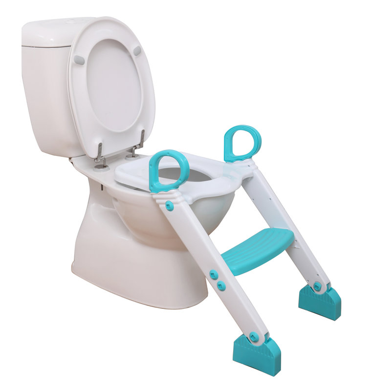  Round Family Toilet Seat, Aqua/White