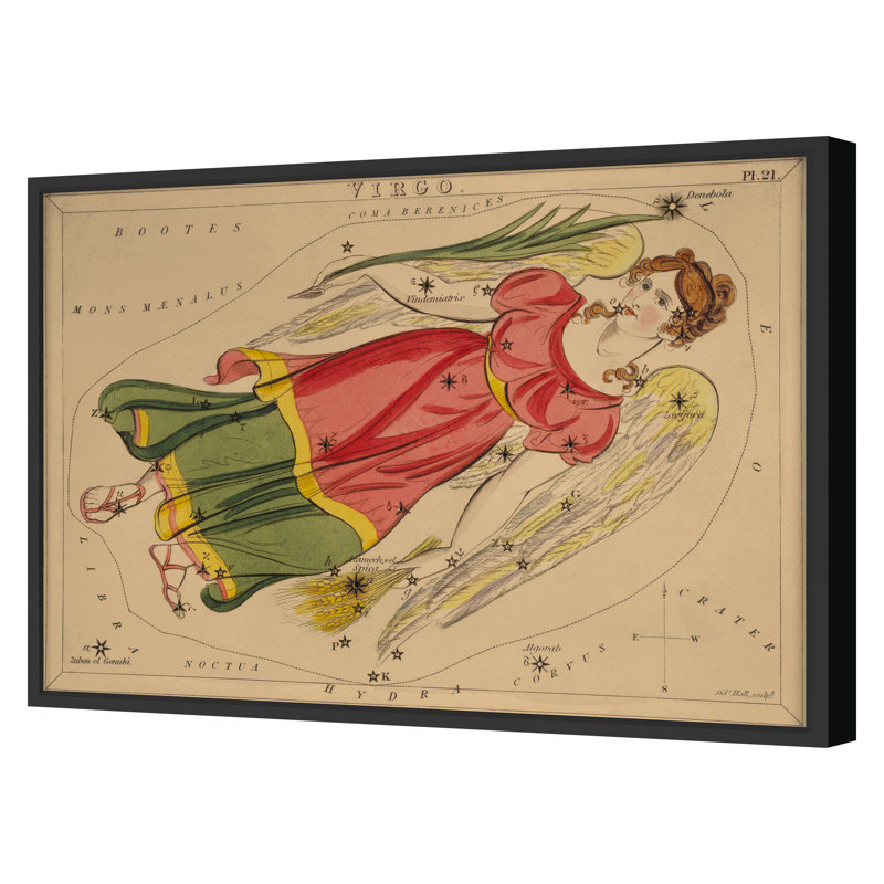 Virgo Print by Grand Archives, 32" H x 45" W, Black Framed