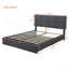 Grand lit plateforme tapissier avec système de rangement hydraulique, aucun sommier nécessaire-129865108