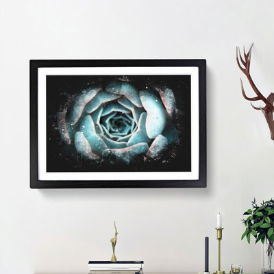 Pink & Green Succulent Plant - Single Picture Frame Print on MDF