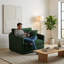 Fauteuil en chenille vert profond, fauteuil d'appoint rembourré surdimensionné avec structure en bois massif, fauteuil de lecture confortable pour la chambre à coucher du salon-1618668229