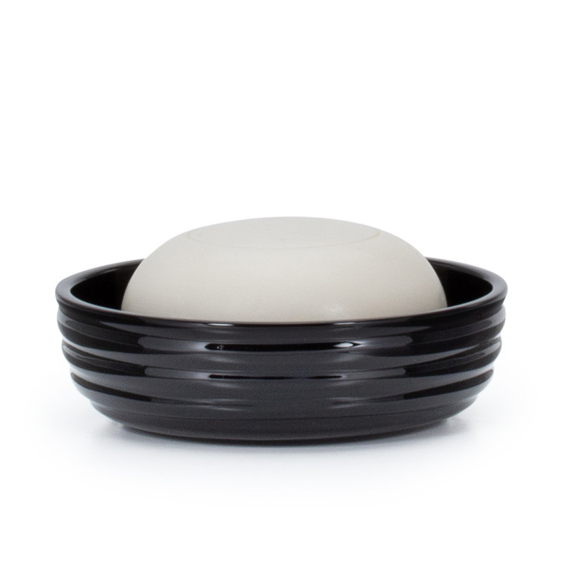 Riga Gray Soap Dish, Black