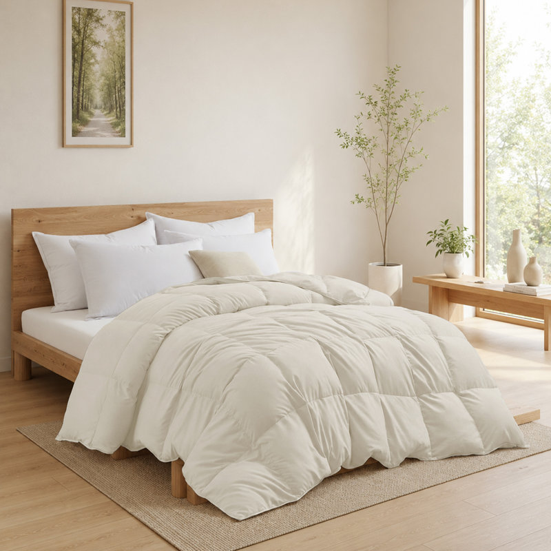 All-Season Duvet – Plush Goose Down & Breathable Comfort, California King, Cream