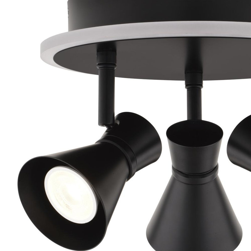 Éclairage sur rail 3 lumières noir mat et gris anthracite patiné
