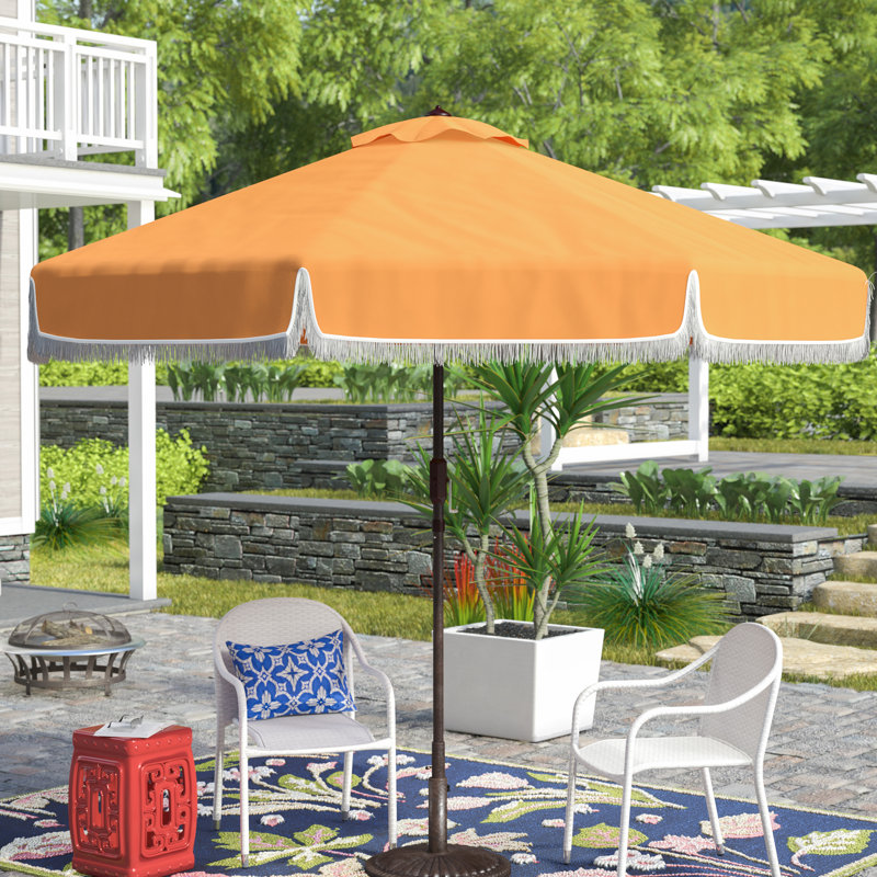 Parasol de marché de 8,4 pi x 8,4 pi Argentina, Jaune/blanc