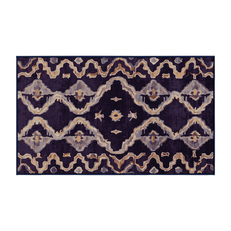 Tapis mauve soyeux et moelleux, Rectangle de 5 pi x 8 pi