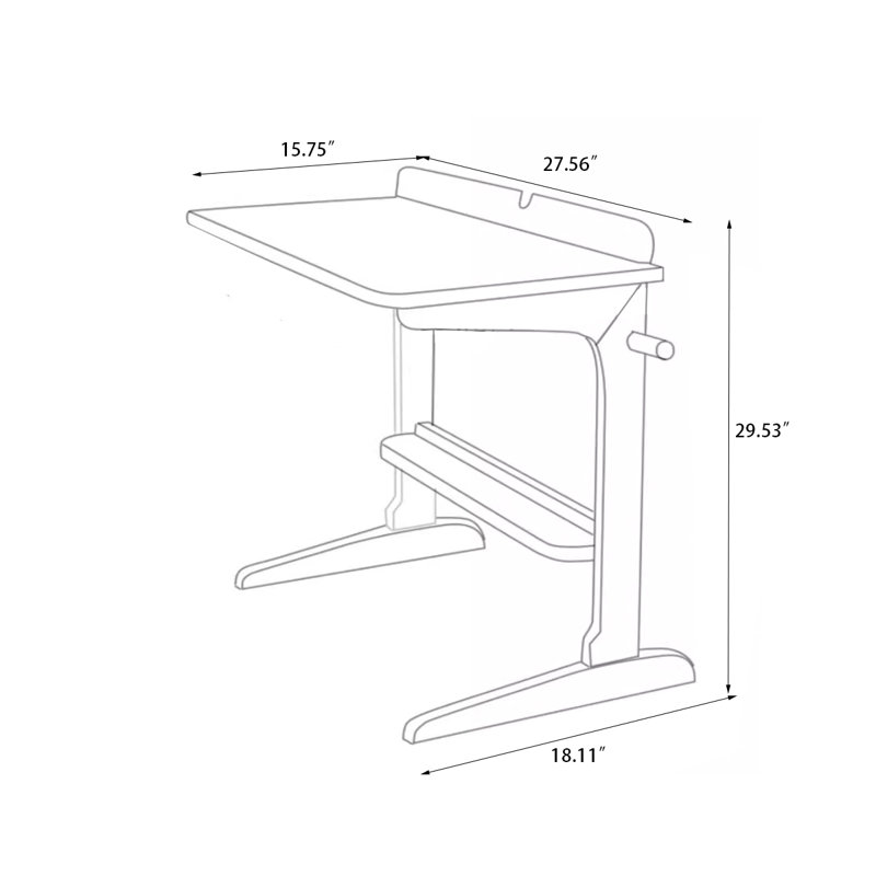 Table d'appoint rectangulaire en bois massif Burlywood, 27.56, Burlywood