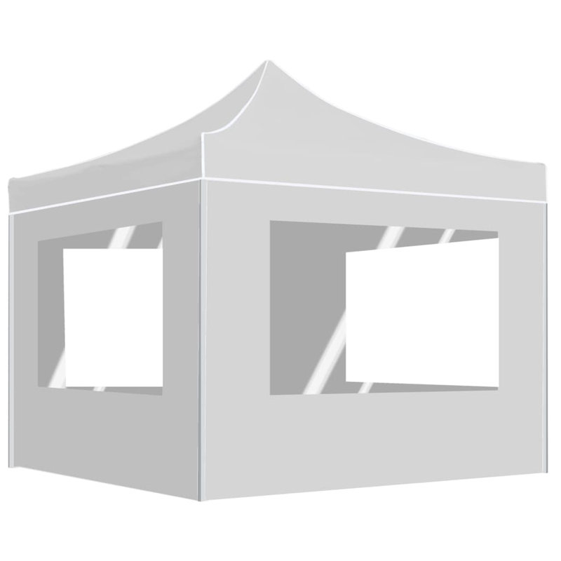 Abney 7.62m x 7.62m Metal Party Tent, White, 78.74 "H x 78.74 "W x 124 "D