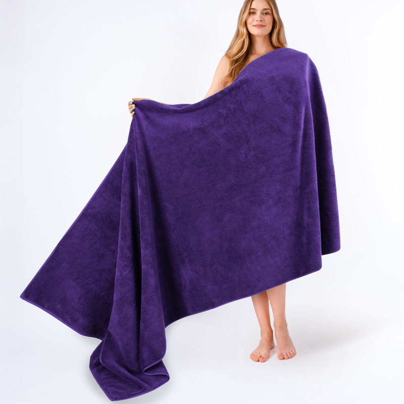 Darcelle 100% Cotton 40 x 80 Oversized Bath Towel Sheet, Violet Purple