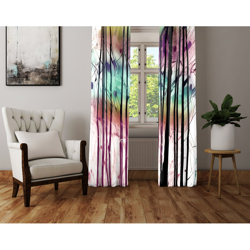 Paire de rideaux semi-transparents en polyester Dionnah, L 56 po x L 78 po