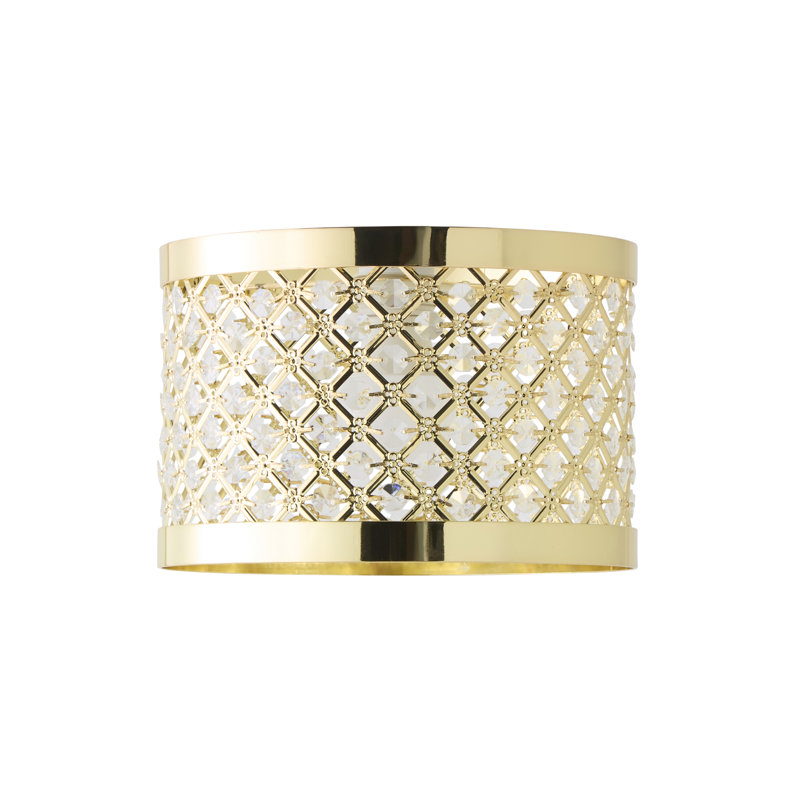 16.5cm H Metal Drum Lamp Shade ( Clip On ), Gold