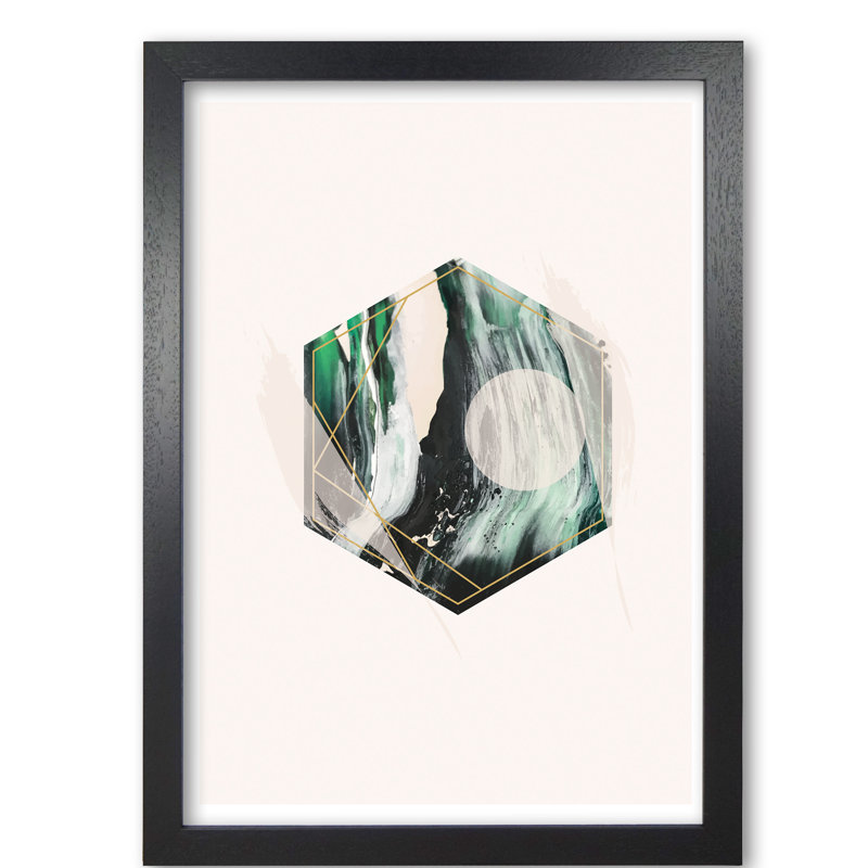 Random Geo Styles 1 - Print, 85 cm H x 60 cm W x 5 cm D, Black Grain Frame