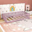 Twin Floor Bed With Safety Guardrails-1777023028