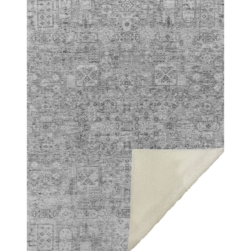 Jeté à panneau Addison Sherpa ASB611, Gris